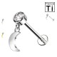 Piercing Labret con Luna e Cristallo in Titanio
