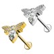 Piercing Labret con Farfalla e Cristalli in Titanio