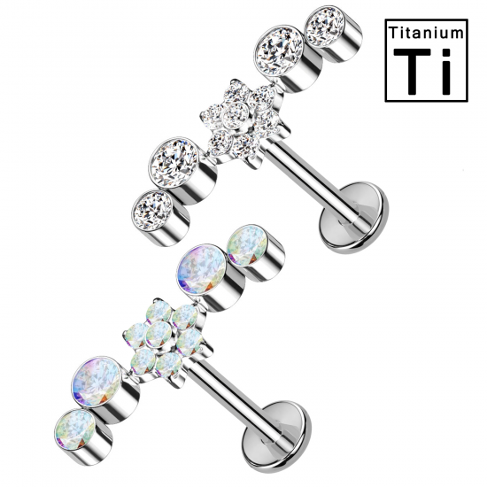 Piercing Labret con Cristallo in Titanio