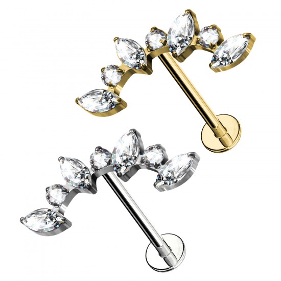 Labret-Piercing mit Titankristall