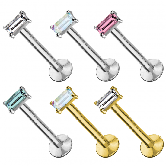 Piercing Labret con cristalli in Titanio