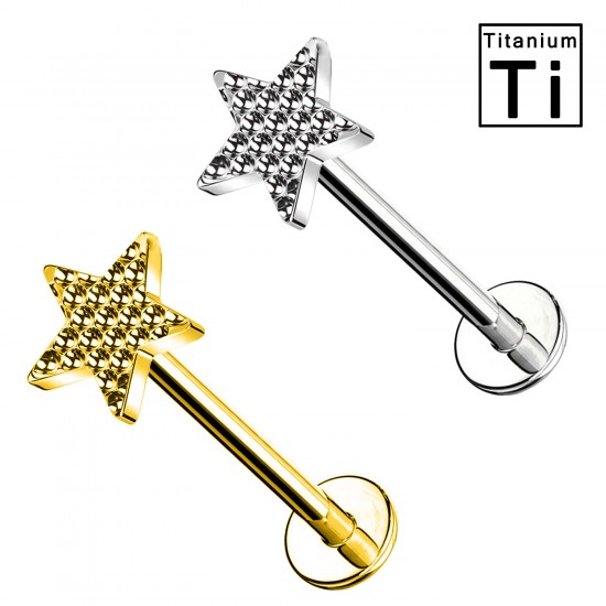 Piercing Labret con Stella in Titanio