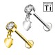 Piercing Labret con Cuore e Cristallo in Titanio Piercing Labret con Cuore e Cristallo in Titanio