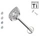 PWC-052 Piercing Labret in Titanio con Cristalli a Forma di Goccia e con Filettatura Interna PWC-052 Piercing Labret in Titanio con Cristalli a Forma di Goccia e con Filettatura Interna