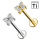 PWC-307 Piercing Labret con Farfalla e Cristalli in Titanio