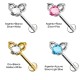 Piercing Labret in Titanio con Orecchie di gatto con cristalli