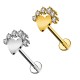 Piercing Labret con Cuore e Cristalli in Titanio Piercing Labret con Cuore e Cristalli in Titanio