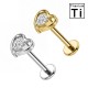 PWC-807 Piercing Labret Cuore con Cristallo in Titanio