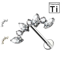 Labret Piercing with Titanium Crystal Labret Piercing with Titanium Crystal