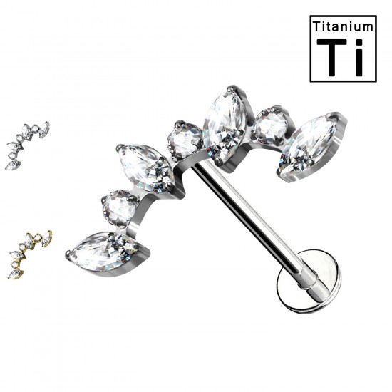 Labret-Piercing mit Titankristall