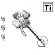 Piercing Labret in Titanio con Quadrifoglio Piercing Labret in Titanio con Quadrifoglio