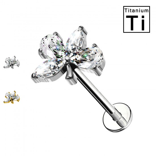 Piercing Labret in Titanio con foglio