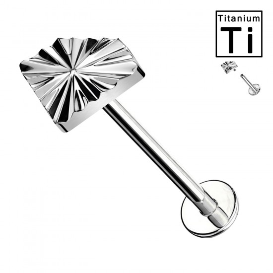 Titanium Labret Piercing with Radial Pattern and Internal Threading