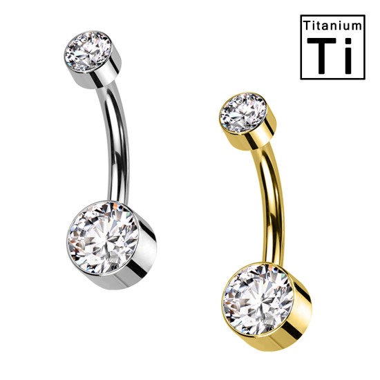 PIERCING OMBELICO CON DOPPI CRISTALLI