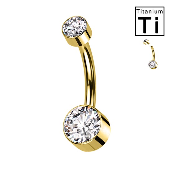 PIERCING OMBELICO CON DOPPI CRISTALLI