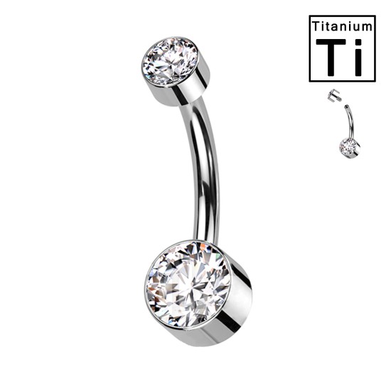 PIERCING OMBELICO CON DOPPI CRISTALLI