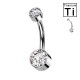 PIERCING OMBELICO CON DOPPI CRISTALLI