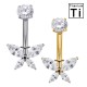 Piercing de ombligo tipo banana de titanio PWD-053 con cristales