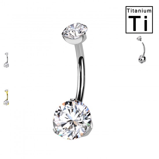 PWD-064 PIERCING OMBELICO CON DOPPI CRISTALLI