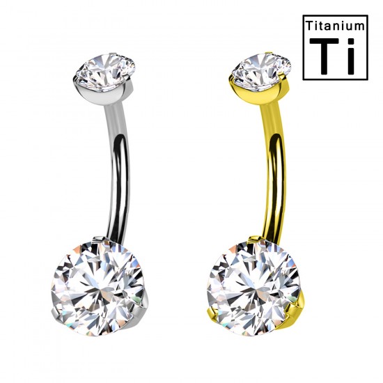 PWD-064 PIERCING OMBELICO CON DOPPI CRISTALLI
