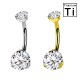PWD-064 PIERCING OMBELICO CON DOPPI CRISTALLI