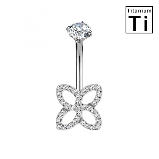 PWD-071 Perforación en el ombligo con cristales de titanio mariposa