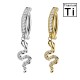 Piercing Banana Ombelico in Titanio con Serpente Pendente