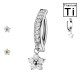Piercing Banana Ombelico in Titanio con Serpente Pendente