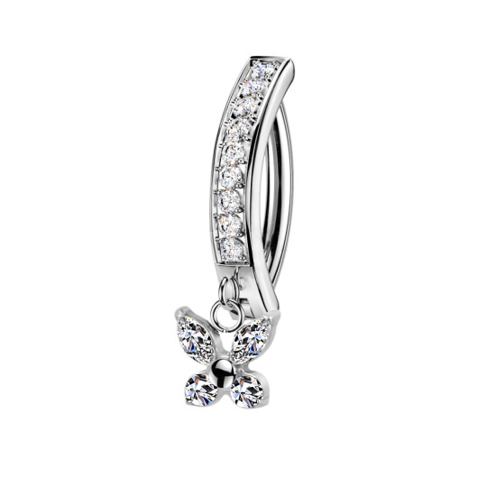 Piercing Banana Ombelico in Titanio con Farfalla Pendente