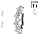 PWD-078 Piercing Labret Curvo con Cristalli in Titanio