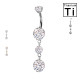 Piercing Banana Ombelico con Tre Cristalli Pendenti