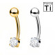 Piercing Sopracciglio in Titanio con Cristallo Rotondo