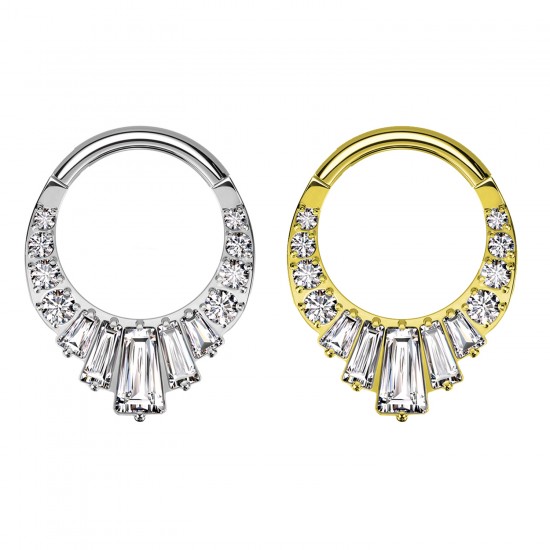 Anello Clicker con Cristalli in Titanio