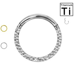 PWY-113 Piercing Cerchio Clicker in Titanio con Ball Cuts PWY-113 Piercing Cerchio Clicker in Titanio con Ball Cuts