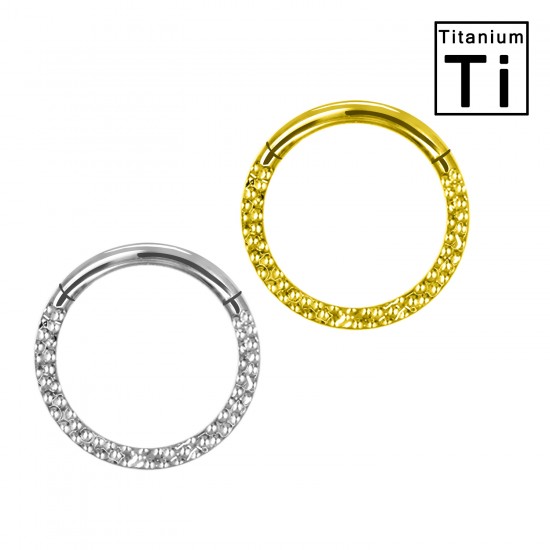 PWY-113 Piercing Cerchio Clicker in Titanio con Ball Cuts