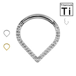 PWY-114 Piercing Cerchio Clicker in Titanio con Ball Cuts a V