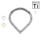 PWY-114 Piercing Cerchio Clicker in Titanio con Ball Cuts a V