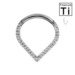 PWY-114 Piercing Cerchio Clicker in Titanio con Ball Cuts a V 