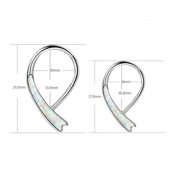 PWY-127 Piercing Cerchio Clicker in Titanio a Forma v con pietra opale