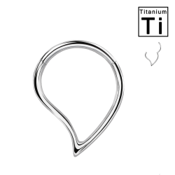 PWY-132 Piercing Cerchio Clicker in Titanio  a Forma di Goccia
