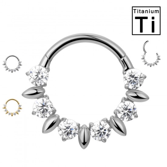 PWY-134 Cerchio Clicker in Titanio con cristalli