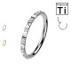 PWY-139 Piercing Cerchio Clicker in Titanio  con punte a forma di piramide e Cristalli