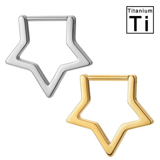 PWY-143 Piercing Cerchio clicker in titanio a Forma di Stella