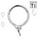 PWY-144 Piercing Cerchio Clicker in Titanio con Serpente Intrecciato e Cristalli