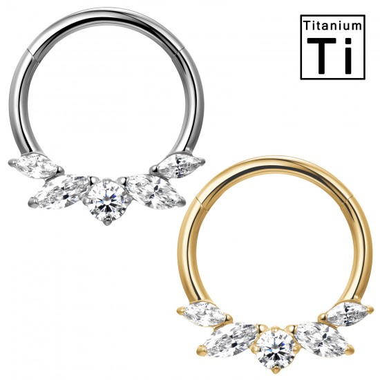 PWY-145 Cerchio Clicker in Titanio con cristalli