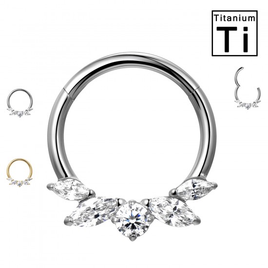 PWY-145 Cerchio Clicker in Titanio con cristalli