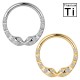 PWY-148 Piercing Cerchio Clicker in Titanio con Serpente e Cristalli