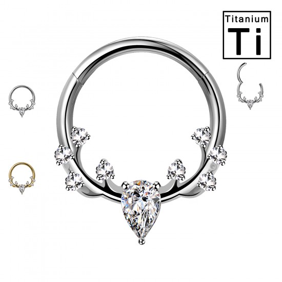 PWY-152 Piercing Cerchio Clicker in Titanio a Cervo
