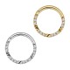PWY-157 Piercing en titane  avec cristaux ronds