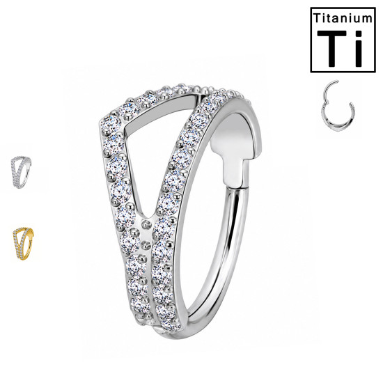 PWY-158 Piercing in Titanio a Corona con Cristalli